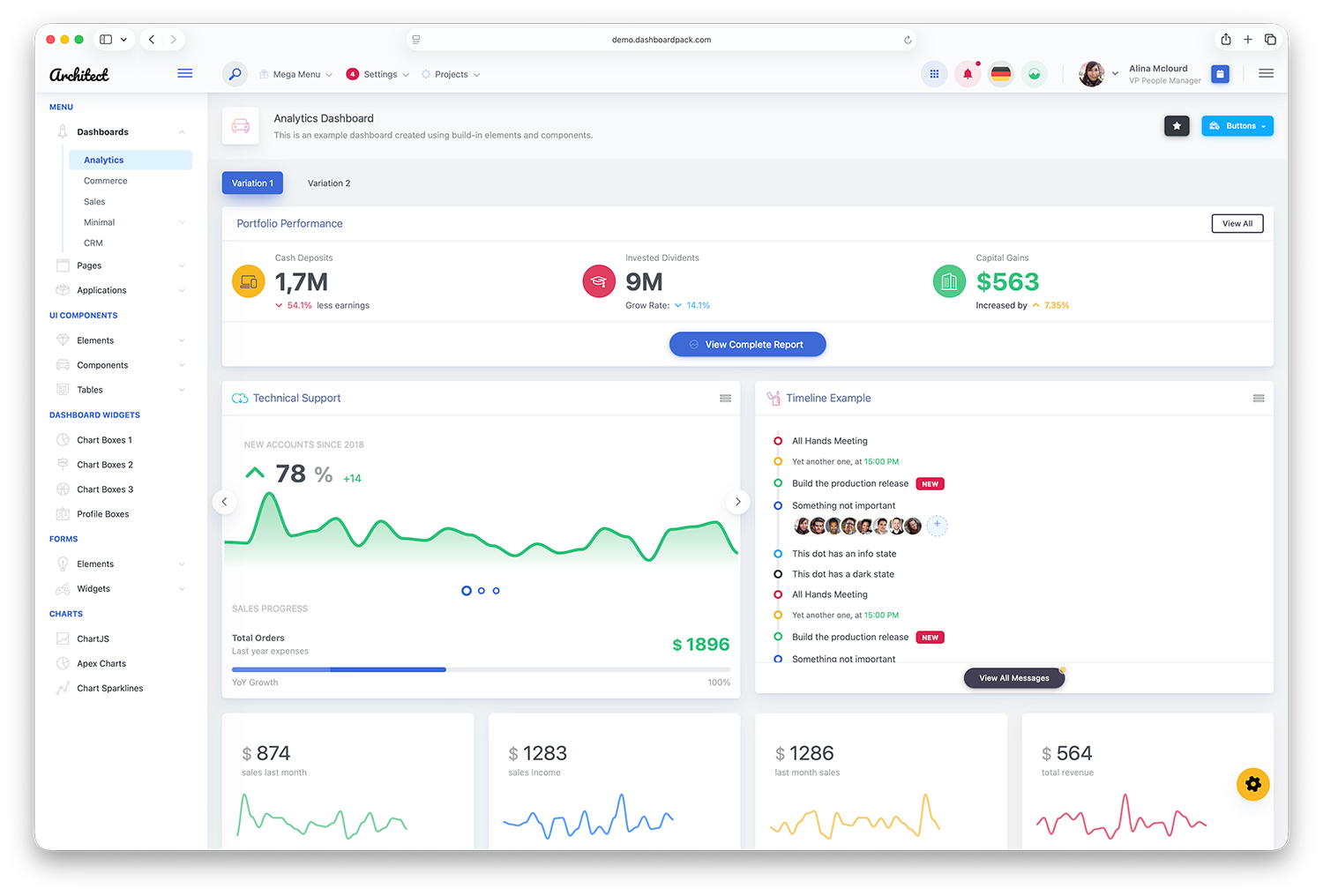 Vue Dashboard Preview